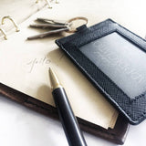 Corporate Set A - Leather Multipurpose Access Card Holder + Wooden Pen