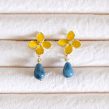 Apatite Stone Yellow Flower Gold Handmade Earring - CNY Hampers & Gifts 2025