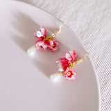 Ethereal Flower #4 Yulan Magnolia Handmade Flower Gold Earring - CNY Hampers & Gifts 2025