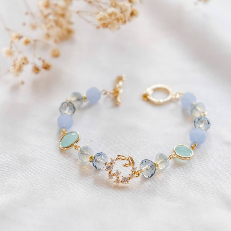 Springtime Crystal Blue Gold Bracelet