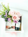 Sweet Box Red Wine with Fresh Flowers