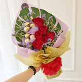 Flowers With Ferrero Rocher Hand Bouquet 02