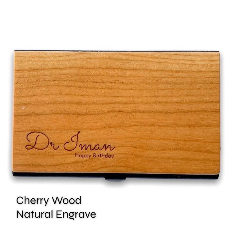 Premium Wood Business Name Card Case With Custom Name (Nationwide Delivery)