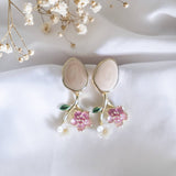 Pink Sakura Handmade Earring