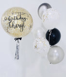 24" Bubble Balloon with Gold Confetti Bouquet