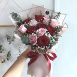 Mix Red Rose And Pink Rose Flower Bouquet (Big Size) (Kota Kinabalu Delivery Only)