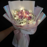 Valentine's Day 2020 Pastel Roses Bouquet with Led Light