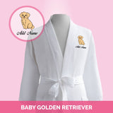 Personalised Premium Bathrobe: Baby Golden Retriever (Nationwide Delivery)