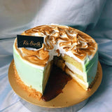 Pandan Lava Meringue Cake