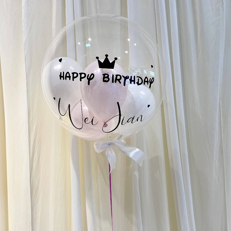18 Bobo Balloon (Pastel Pink White Series)  Giftr - Malaysia's Leading  Online Gift Shop