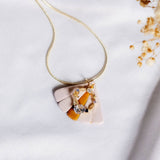 Instagrammable Tone Flower Petals Polymer Clay Necklace