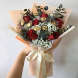Red Rose With Ferrero Chocolate Bouquet (Big Size) (Kota Kinabalu Delivery Only)