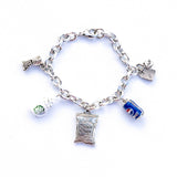 Love Snacks Coffee Tea Silver Bracelet