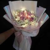 Pastel Roses Bouquet with Led Light