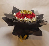 Gold and Red Roses Proposal Bouquet