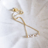 Effulgent Handmade Gold Bracelet #2 Zigzag stone