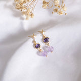 Starry Night Sparkly Star - Amethyst Purple Handmade Earring