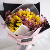 Sunflower & Pink Roses Bouquet