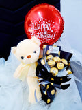 Ferrero Rocher Bouquet With Teddy Bear 25cm (Klang Valley Delivery)