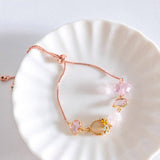 Romantic Pink Rose Gold Adjustable Bracelet (Nationwide Delivery)