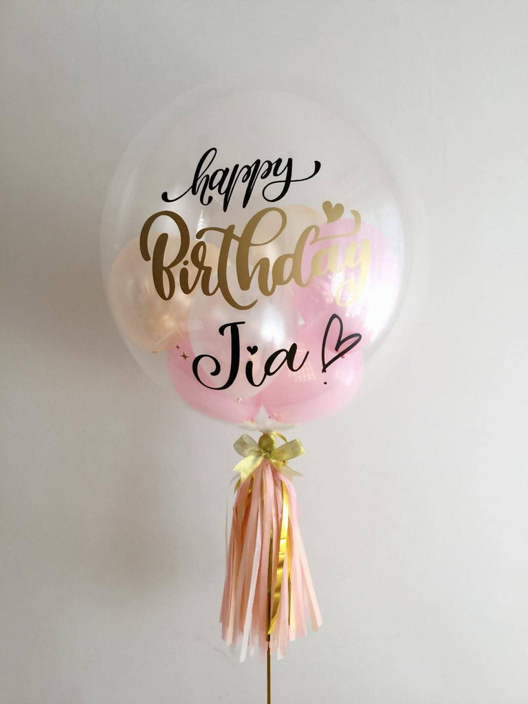 Single Pink & Peach 24" Bubble Balloon