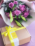 Joy Box + Premium Flower Bouquet |Luxe Gift (Klang Valley Delivery)