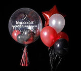 Red & Black 24" Bubble Balloon Bouquet