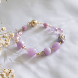 Lavender Purple Jade Gold Handmade Bracelet Hari Raya 2024