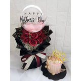 Mother's Day 2021 Red Soap Roses Bouquet and Cake Combo (Artificial Flower)