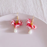 Ethereal Flower #4 Yulan Magnolia Handmade Flower Gold Earring - CNY Hampers & Gifts 2025