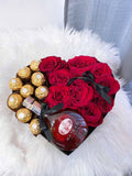 Hearty Wishes Chocolate Bloom Box with Wine