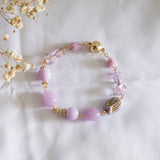 Lavender Purple Jade Gold Handmade Bracelet Hari Raya 2024