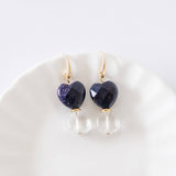 [Pure Gold Plated Series] Galaxy Blue Heart Earring
