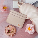 Personalized Luxe Mom Set | Premium Silk Eye Mask + Floral Vanity Mirror + Leather Card Holder (Klang Valley Delivery)