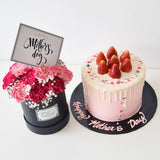 Carnations Flower Box + 6 inch Cake