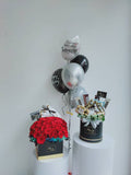 50 Large Box Roses with Mix Chocolate & Helium Balloons (Negeri Sembilan Delivery only)