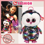 Ty Fashion - Owen The Multicolor Owl Sequins Backpack (Nationwide Delivery)