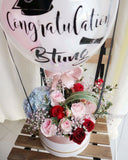 Hydrangea & Roses Flower Box with Hot Air Balloon