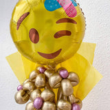 18-inch Get Well Soon Emoji with Chrome Balloon Flower Bouquet