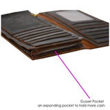 Full Grain Leather Long Wallet (H17.5 X L9 X W1.5 Cm)(Nationwide Delivery)