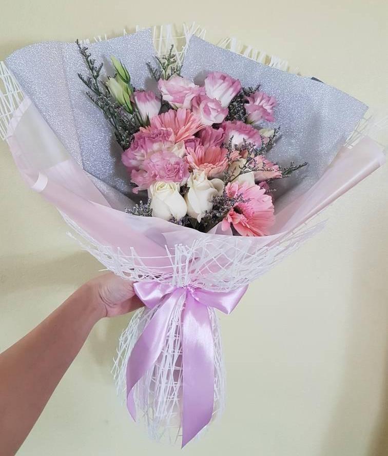 Pink Gerbera & Eustoma Bouquet