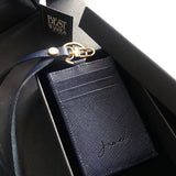 Personalised Multi Slot Leather ID Card Holder + Lanyard Set