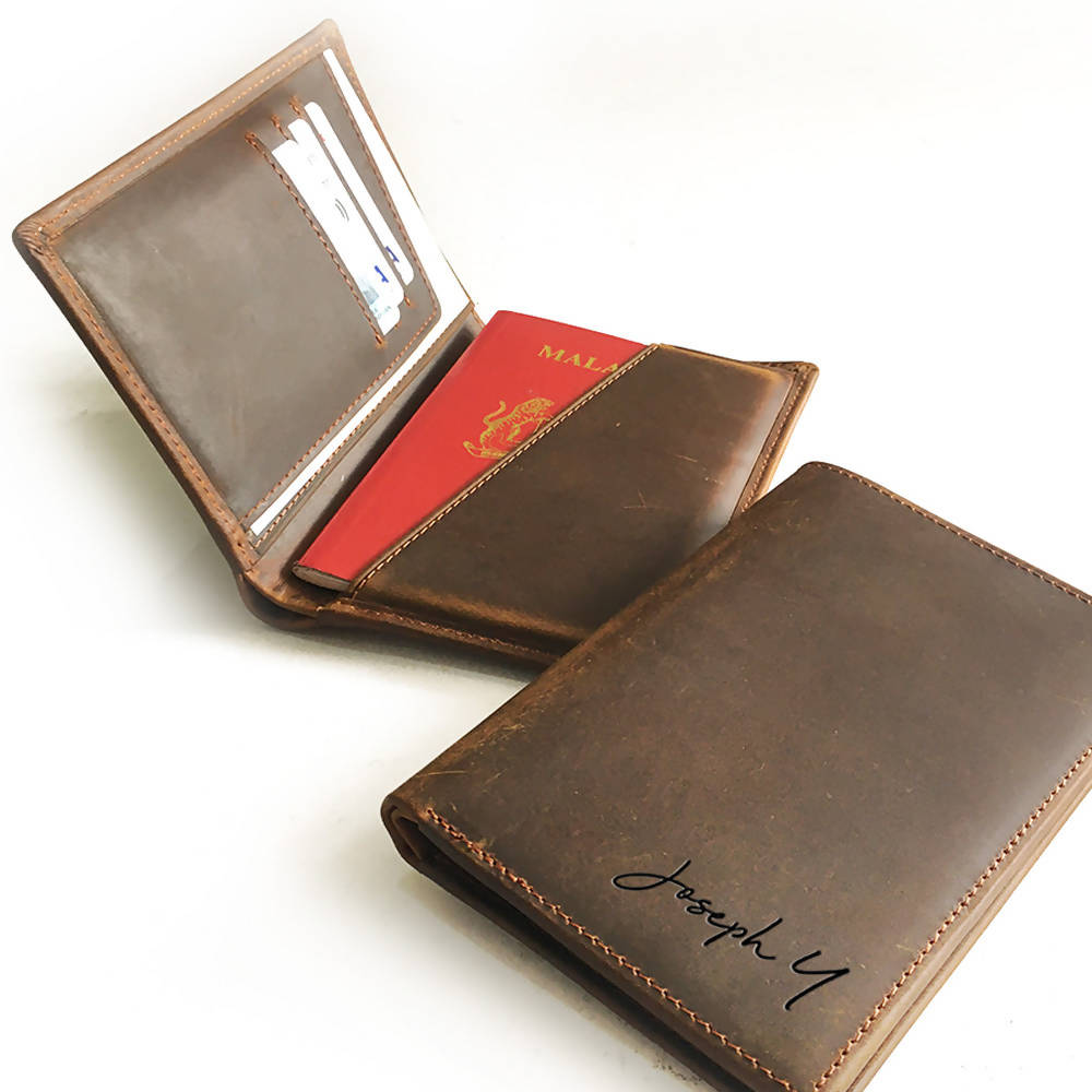 Personalised Leather Vintage Passport Wallet