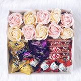 [Corporate Gift] Personalised Chocolates Gift Box with 10 Scented Soap Roses