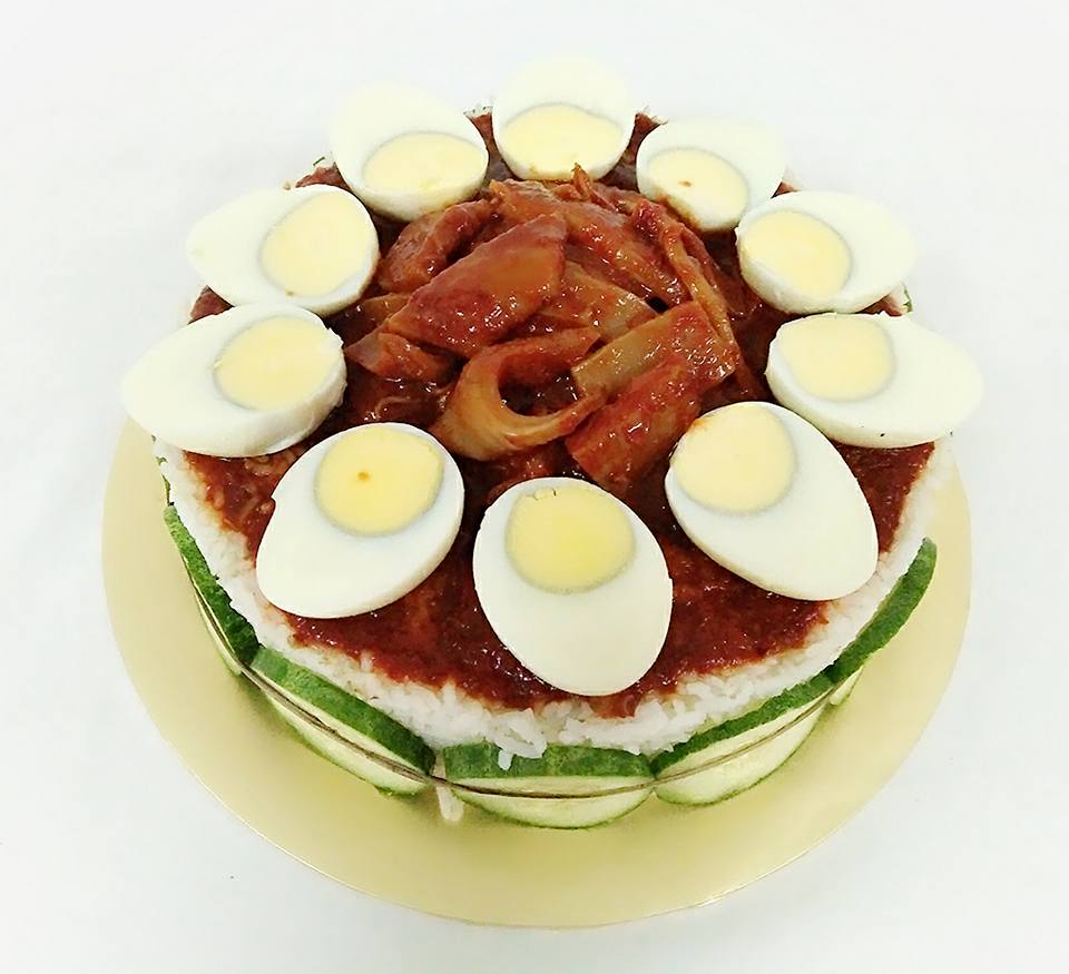Nasi Lemak Cake with Sotong