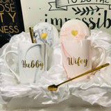 Personalised Marble Mug Set for Couple (with Lid & Spoon) (Klang Valley Delivery)