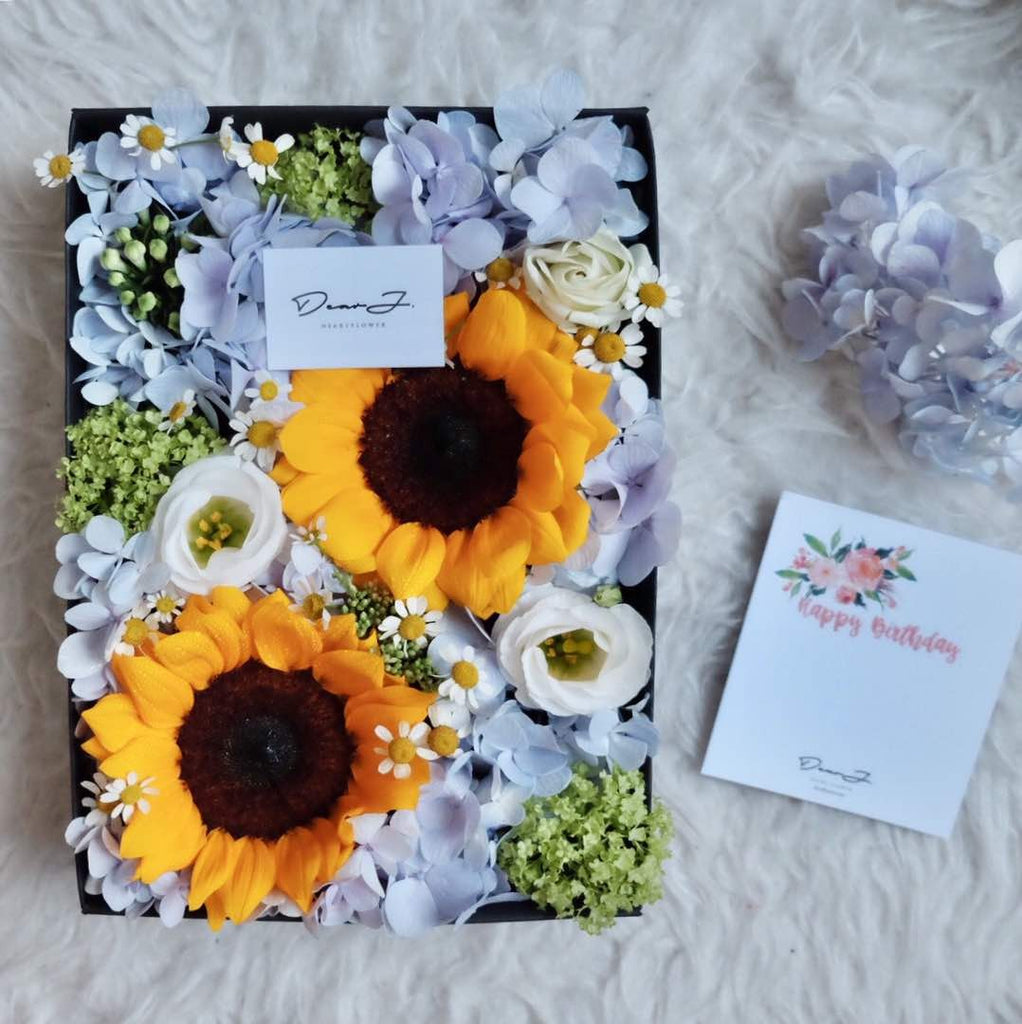 Sunflowers & Hydrangea Flower Box