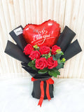 (Self Pick-up Only at Sg. Besi, KL on 14 Feb) Red Soap Rose with Balloon (Valentine's Day 2020)