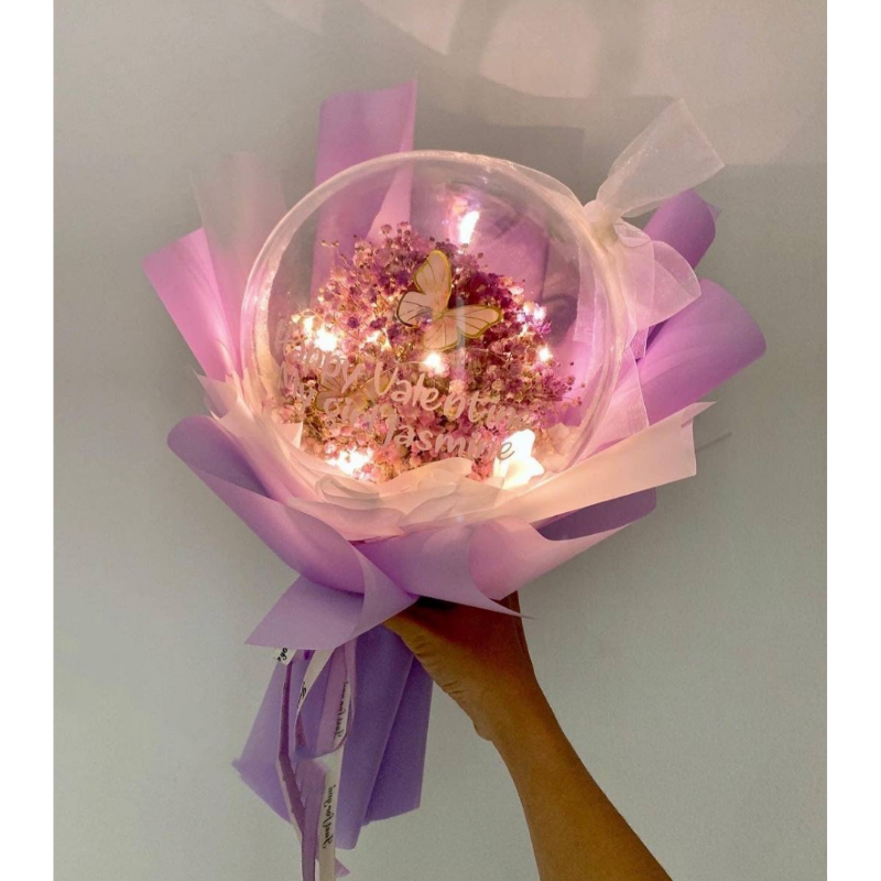 Acylic Bobo Baby Breath Bouquet (Johor Bahru Delivery) Giftr Malaysia's Leading Online Gift Shop