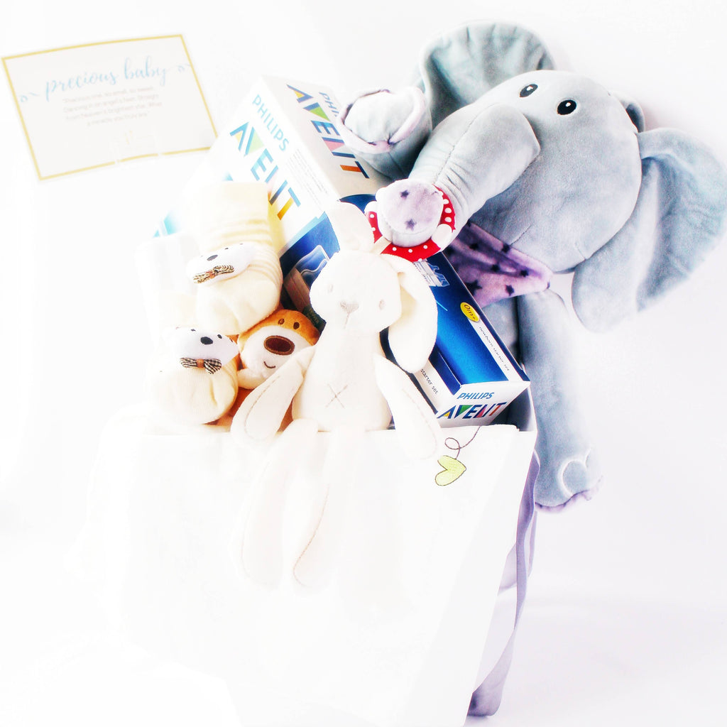 Jumbo Baby Elephant Gift Basket (Klang Valley Delivery)